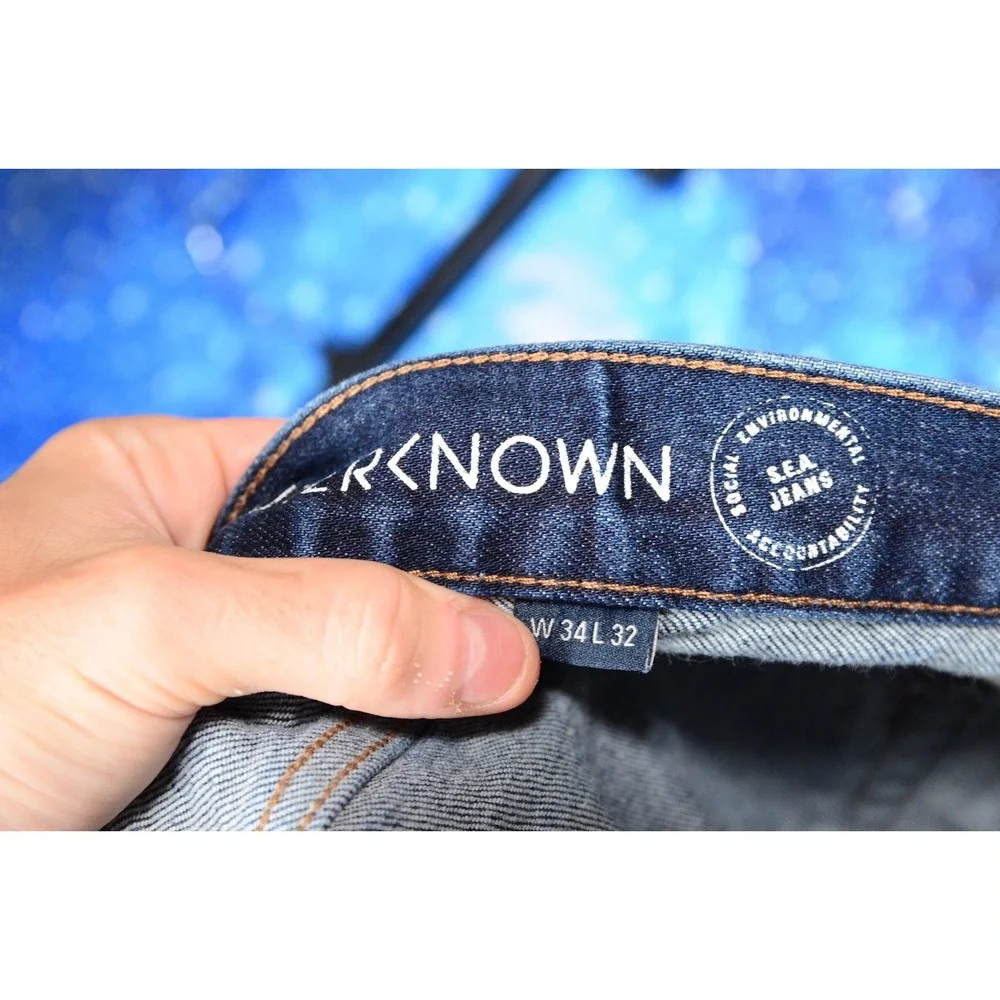 Outerknown Sea Local Straight Jeans Mens 34x32 Blue Denim Stretch Casual
